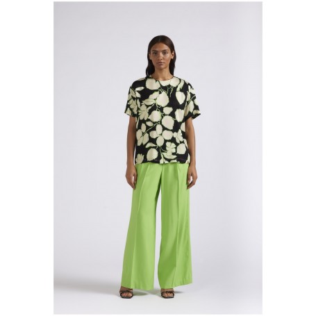 Cafe Noir BLUSA MANICA CORTA  IN SATIN DI VISCOSASTAMPATA - C7JC0126