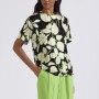 Cafe Noir BLUSA MANICA CORTA  IN SATIN DI VISCOSASTAMPATA - C7JC0126