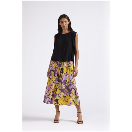 Cafe Noir BLUSA SMANICATA CON SPALLE INCRESPATE  IN MAROCAIN DI VISCOSA - C7JC0134