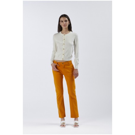 Cafe Noir CARDIGAN GIROCOLLO FILATO MISTO VISCOSA - C7JM0188
