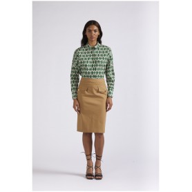 Cafe Noir GONNA LONGUETTE IN GABARDINA DI COTONE - C7JO0046