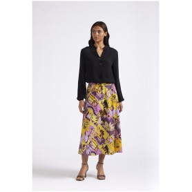 Cafe Noir GONNA CON ELASTICO IN POPELINE STAMPATO - C7JO0053