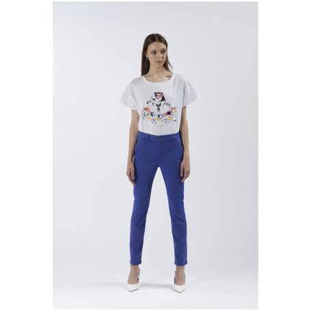 Cafe Noir PANTALONE  SLIM  TINTO CAPO - C7JP0167