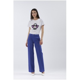 Cafe Noir PANTALONE  WIDE LEG  TINTO CAPO - C7JP0168