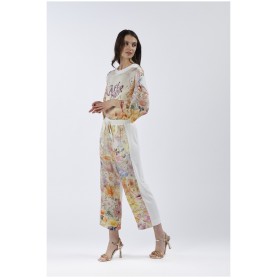 Cafe Noir PANTALONE BIMATERIALE CON DAVANTI STAMPATO - C7JP0171