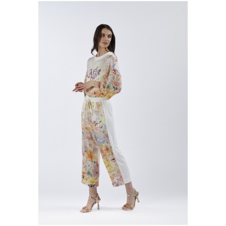Cafe Noir PANTALONE BIMATERIALE CON DAVANTI STAMPATO - C7JP0171