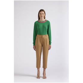 Cafe Noir PANTALONE CHINO CON PINCES IN GABARDINADI COTONE - C7JP0182