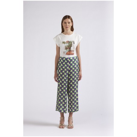 Cafe Noir PANTALONE TIPO CULOTTE STAMPATO - C7JP0189