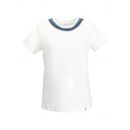Cafe Noir TSHIRT CON PASSAMANERIA ALLO SCOLLO - C7JT0181