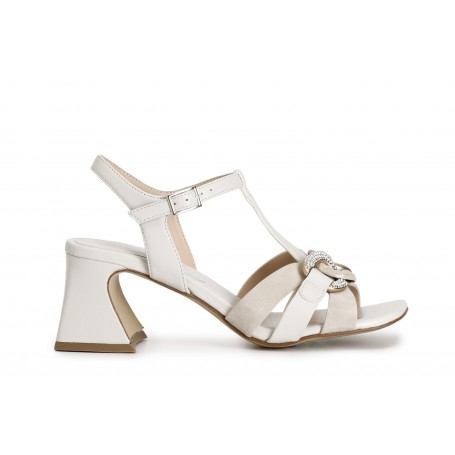 Cafe Noir SANDALO IN CAMOSCIO E NAPPA CON DETTAGLIO A T E ACCESSORIO CATENA - C1LC5426