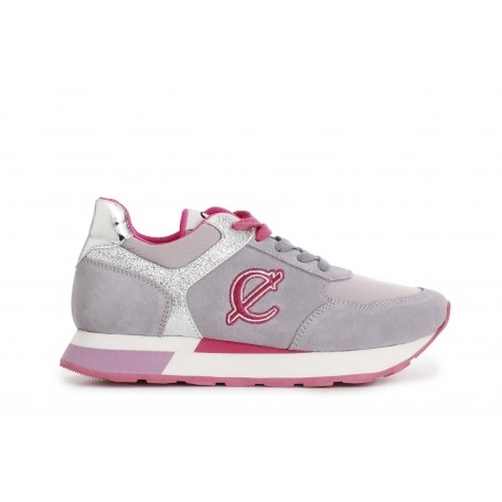 Cafe Noir SNEAKERS IN PELLE SCAMOSCIATA E TESSUTOCON RIPORTI GLITTER - C1DB6030