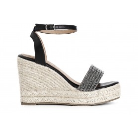 Cafe Noir SANDALI CON MIGNONS STRASS SU ZEPPA CORDA - C1XA9005