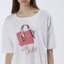Cafe Noir TSHIRT OVER STAMPA BORSA - C7JT0164