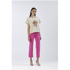 Cafe Noir TSHIRT CON STAMPA GIRASOLE - C7JT0169