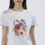 Cafe Noir TSHIRT CON STAMPA FLOREALE E VOLTO - C7JT0170