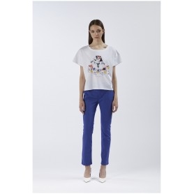 Cafe Noir TSHIRT CON STAMPA E APPLICAZIONI FLOREALI - C7JT0171