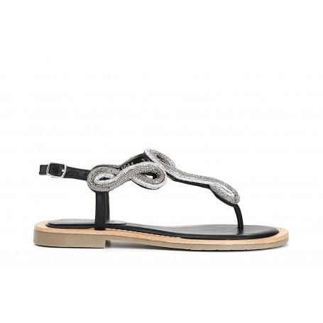 Cafe Noir SANDALO INFRADITO IN NAPPA CON ACCESSORIO STRASS - C1GC4011