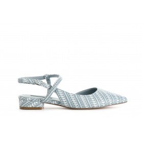 Cafe Noir BALLERINA APERTA DIETRO ASIMMETRICA EFFETTO RAFIA - C1XV9202