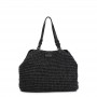 Cafe Noir TOTE A LAVORAZIONE CROCHET CON CHARM COLORATO A CUORE CON BORDO IN RAFIA - C3VA0601