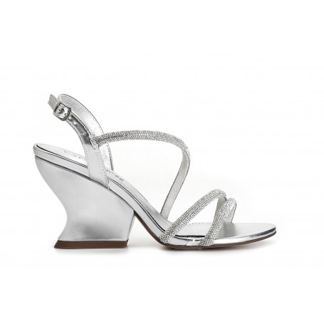 Cafe Noir SANDALO ASIMMETRICO CON STRASS EFFETTO LAMINATO - C1MB9076