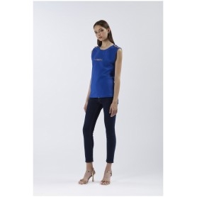 Cafe Noir TSHIRT SMANICATA CON BOTTONI E STAMPA LOGO - C7JT0154