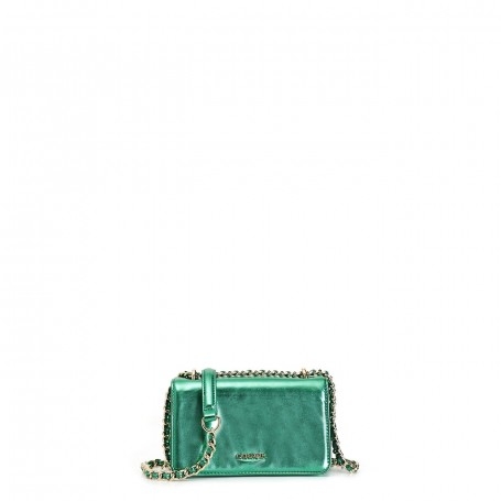 Cafe Noir MINIBAG CON PATTINA CON MATERIALE EFFETTO METALLIZZATO E TRACOLLA CATENA - C3BG0617
