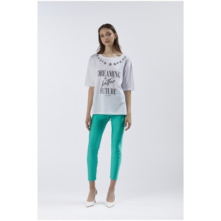 Cafe Noir TSHIRT CON STAMPA E APPLICAZIONI ALLO SCOLLO - C7JT0166