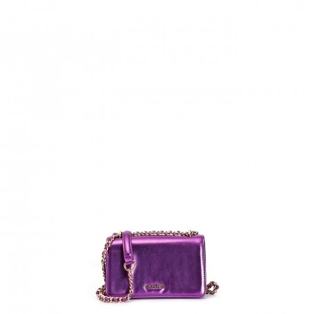 Cafe Noir MINIBAG CON PATTINA CON MATERIALE EFFETTO METALLIZZATO E TRACOLLA CATENA - C3BG0617