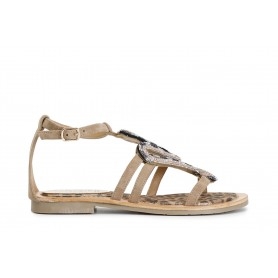 Cafe Noir SANDALO IN CAMOSCIO E STAMPA MACULATA CON ACCESSORIO STRASS - C1GC5002