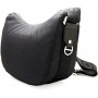 BORBONESE LUNA BAG" MIDDLE IN JET O.P. E PELLE CON TASCA ESTERNA