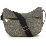 BORBONESE LUNA BAG" MIDDLE IN JET O.P. E PELLE CON TASCA ESTERNA