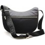 BORBONESE LUNA BAG" MIDDLE IN JET O.P. E PELLE CON TASCA ESTERNA