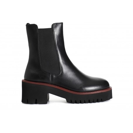 Cafe Noir TRONCHETTO ELASTICO IN PELLE CON SUOLA NERA E GUARDOLO COLORATO - C1XV1231