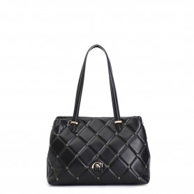 Cafe Noir TOTE CON TRAPUNTA A ROMBI CON APPLICAZIONE DI RIVETTI IN TONO E LOGO CN BICOLORE - C3NL0730