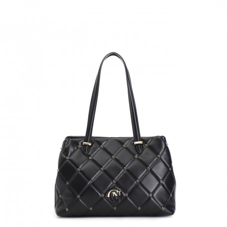 Cafe Noir TOTE CON TRAPUNTA A ROMBI CON APPLICAZIONE DI RIVETTI IN TONO E LOGO CN BICOLORE - C3NL0730