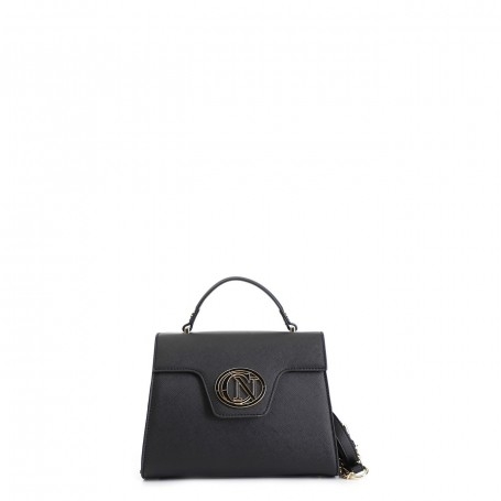 Cafe Noir BORSA A MANO CON PATTINA IN SAFFIANO CON LOGO OVALE  SMALTATO IN TONO - C3TA0701
