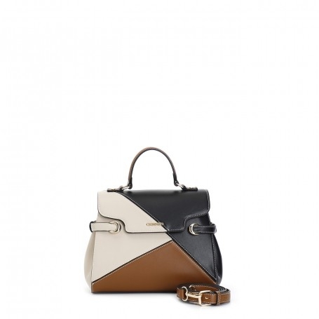 Cafe Noir BORSA CON PATTINA CON LAVORAZIONE PATCHWORK E PASSANTI SUI FIANCHI - C3TB0704