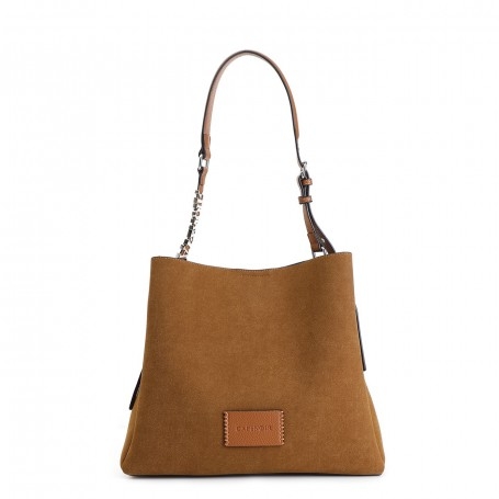 Cafe Noir BORSA A SPALLA IN EFFETTO SUEDE CON GRANDE LETTERING SULLA TRACOLLA REGOLABILE C - C3YH0720