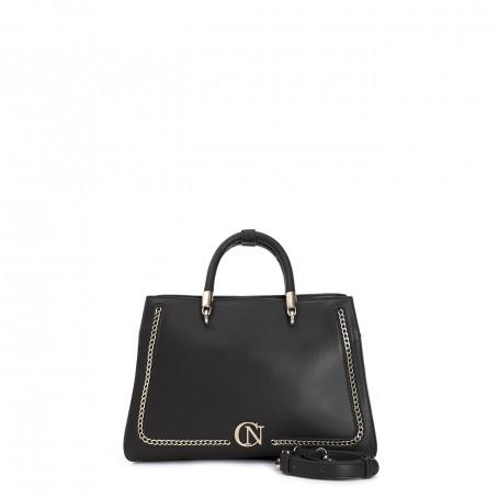 Cafe Noir TOTE CON APPLICAZIONE DI CATENA IN METALLO E LOGO CN, DOPPIA ZIP IN TESTA EMANIC - C3NO0728