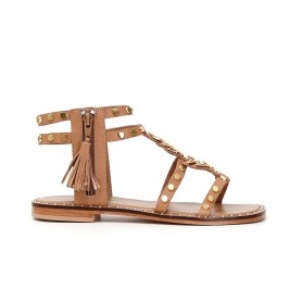 Cafe Noir SANDALO IN PELLE CON ZIP LATERALE - C1BU0026