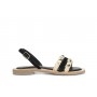 Cafe Noir SANDALO IN PELLE SCAMOSCIATA E RAFFIA CON BORCHIE - C1XJ5002