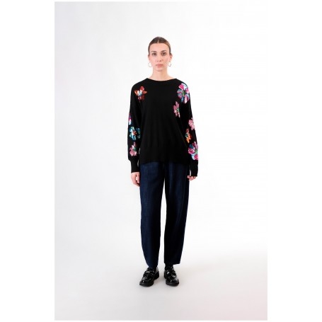 Cafe Noir MAGLIONE CON RICAMO PAILETTES - C7JM0247