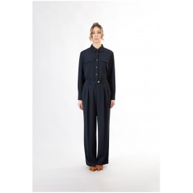 Cafe Noir PANTALONE GAMBA LARGA CON PINCES - C7JP0209