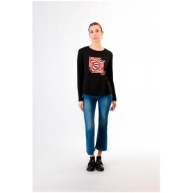 Cafe Noir TSHIRT MANICA LUNGA STAMPA MULTIPATTERN - C7JT0194