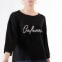 Cafe Noir TSHIRT STAMPA FLOCCATA E LOGO DI STRAS - C7JT0198