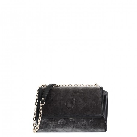Cafe Noir BORSA CON PATTINA IN VELLUTO EMBOSSED, TRACOLLA CON CATENA - C3IC0501