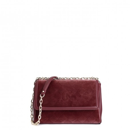 Cafe Noir BORSA CON PATTINA IN VELLUTO EMBOSSED, TRACOLLA CON CATENA - C3IC0501