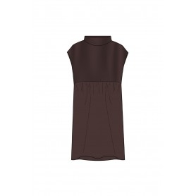 Cafe Noir ABITO BIMATERIALE CON FUSCIACCA AL COLLO - C7JA0213