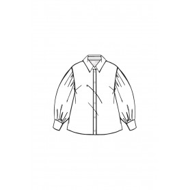 Cafe Noir CAMICIA IN POPELINE CON MANICHE INCRESPATE - C7JC0172