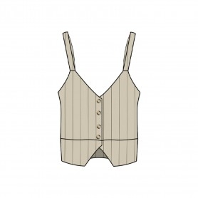 Cafe Noir TOP SMANICATO IN MISTOLINO GESSATO - C7JC0179